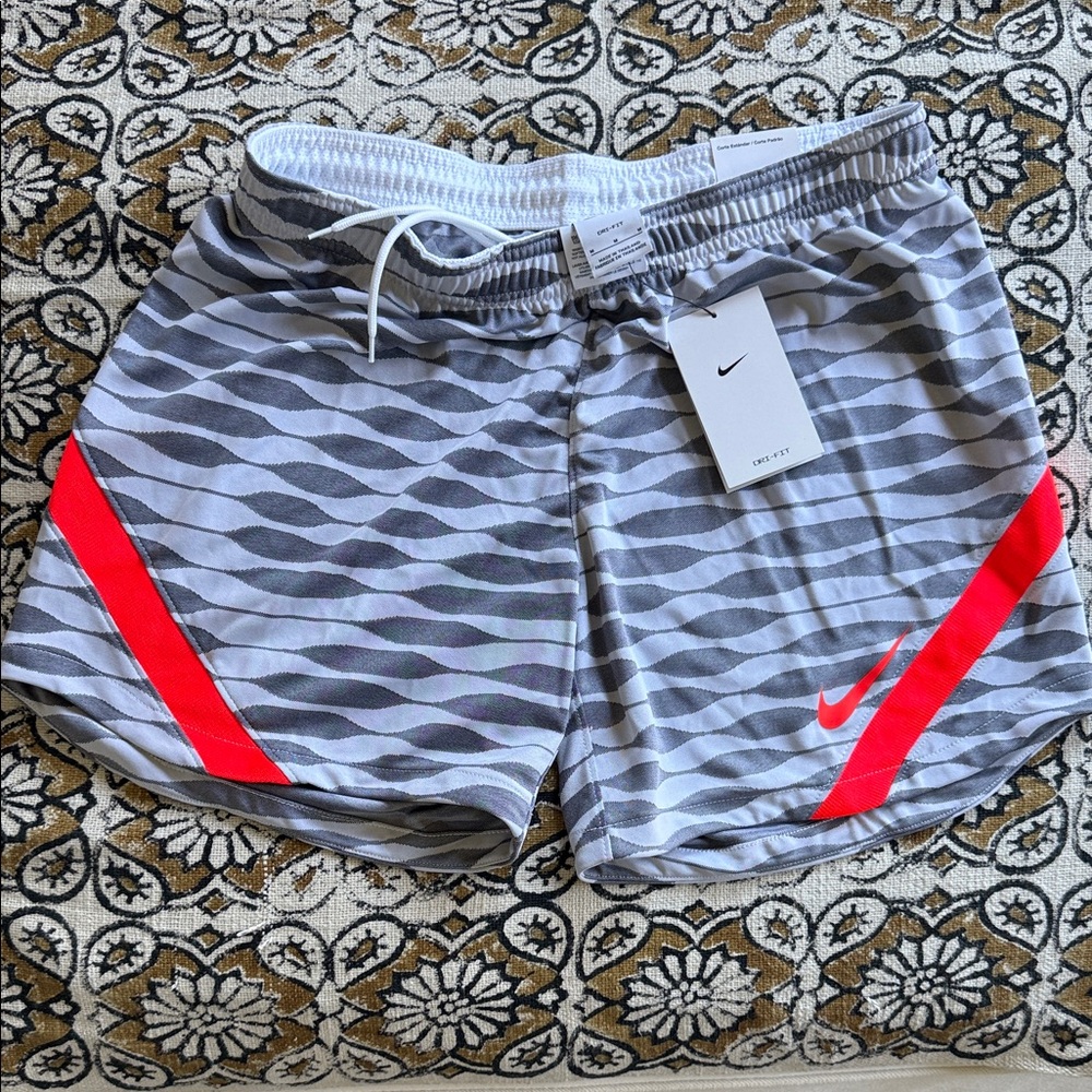 Nike Women’s - Medium - Gray Athletic Shorts with electric orange accents